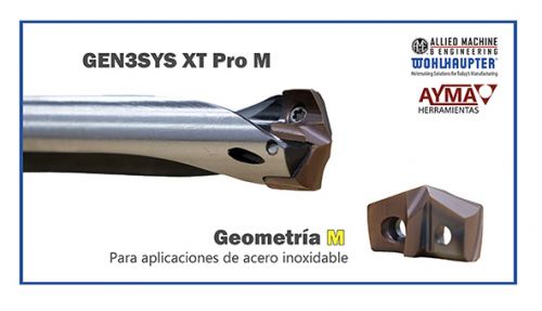 Allied Machine lanza la placa con geometra M para las brocas GEN3SYS XT Pro